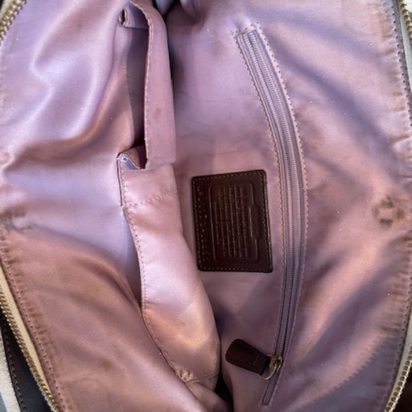 Cream and brown leather Coach bag - Picture 5 of 7